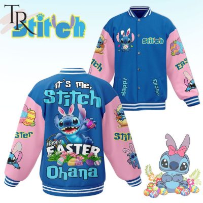 Stitch Happy Easter Ohana Baseball Jacket