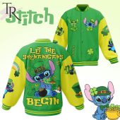 Stitch Let the Shenanigans Begin St. Patrick's Day Baseball Jacket