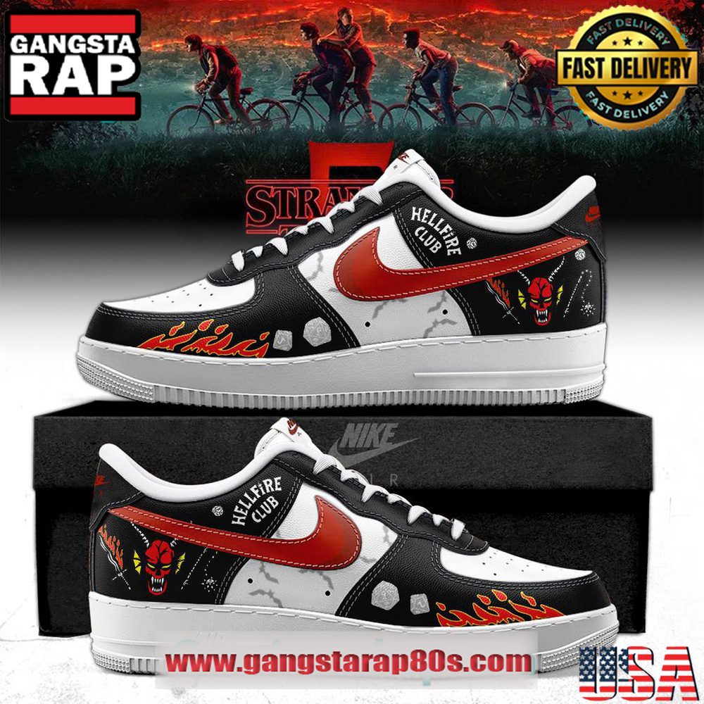 Stranger Things 5 Hellfire Club Special Edition Air Force 1 Running Sneakers Shoes Stranger Things 5 Hellfire Club Special Edition Air Force 1 Running Sneakers Shoes