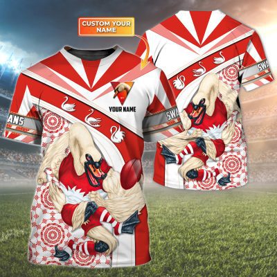 Sydney Swans | Swans Personalized Name 3D Tshirt Tad 01
