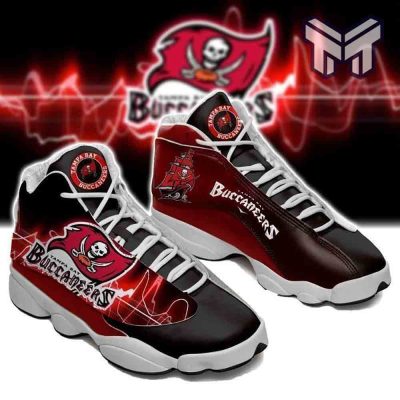Tampa Bay Buccaneers Team Air Jordan 13,Nfl Fans Sport Shoes Big Logo 6 Gift White Black J13 Shoes
