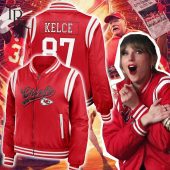 Taylor Swift & Kelce Kansas City Chiefs Women's Baseball Jacket