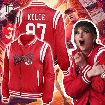Taylor Swift & Kelce Kansas City Chiefs Women's Baseball Jacket