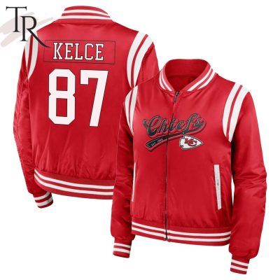 Taylor Swift & Kelce Kansas City Chiefs Women's Baseball Jacket
