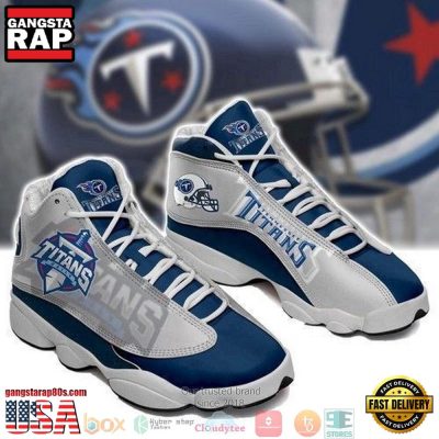 Tennessee Titans Football Team NFL Big Logo 6 Gift Air Jordan 13 Sneakers Shoes Shoes