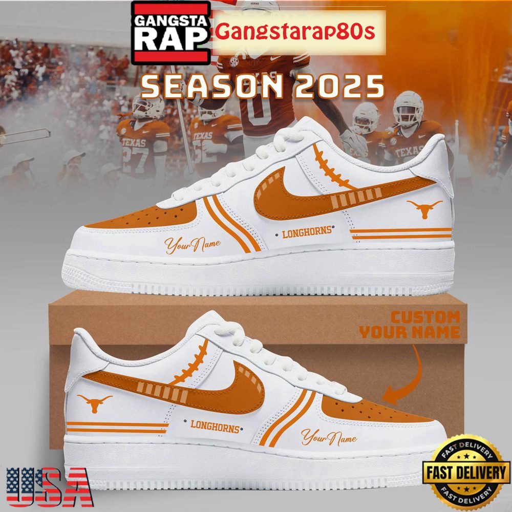 Texas Longhorns Football New Season 2025 Special Custom Air Force 1 Sneakers Shoes Texas Longhorns Football New Season 2025 Special Custom Air Force 1 Sneakers Shoes