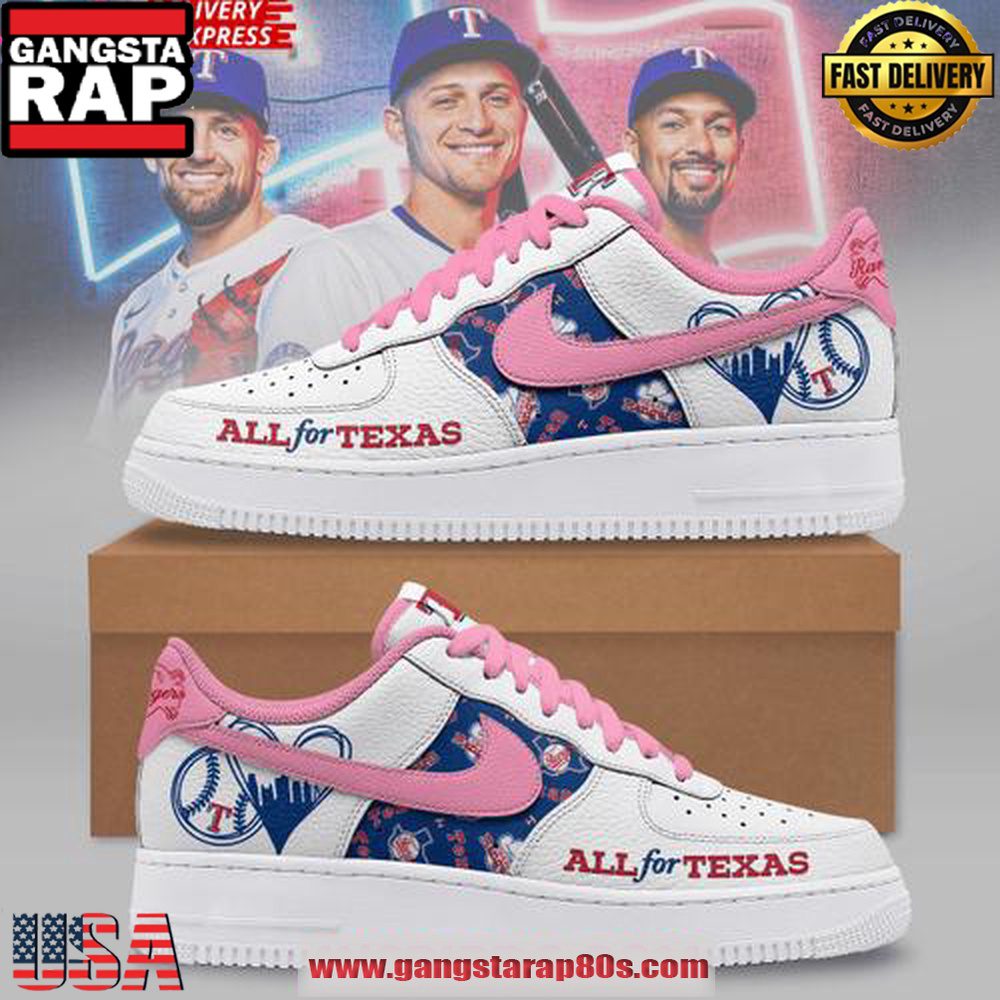 Texas Rangers All for Texas Limited Edition Air Force 1 Sneakers Shoes Texas Rangers All for Texas Limited Edition Air Force 1 Sneakers Shoes