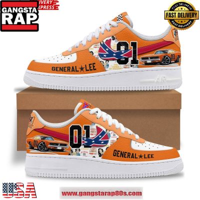 The Dukes of Hazzard General Lee Limited Edition Air Force 1 Running Sneakers Shoes