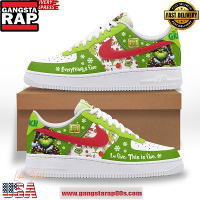 The Grinch Christmas Holiday Limited Edition Air Force 1 Running Sneakers Shoes