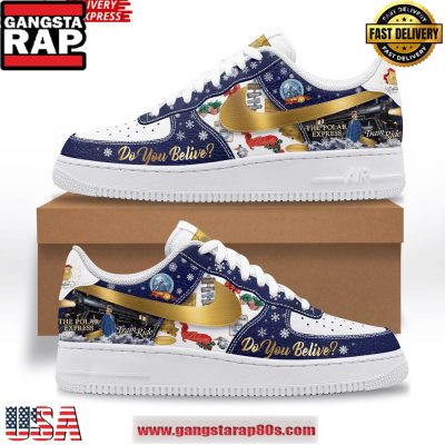 The Polar Express Limited Edition Air Force 1 Running Sneakers Shoes