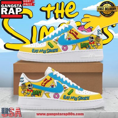The Simpsons Eat My Shorts Limited Edition Air Force 1 Running Sneakers Shoes