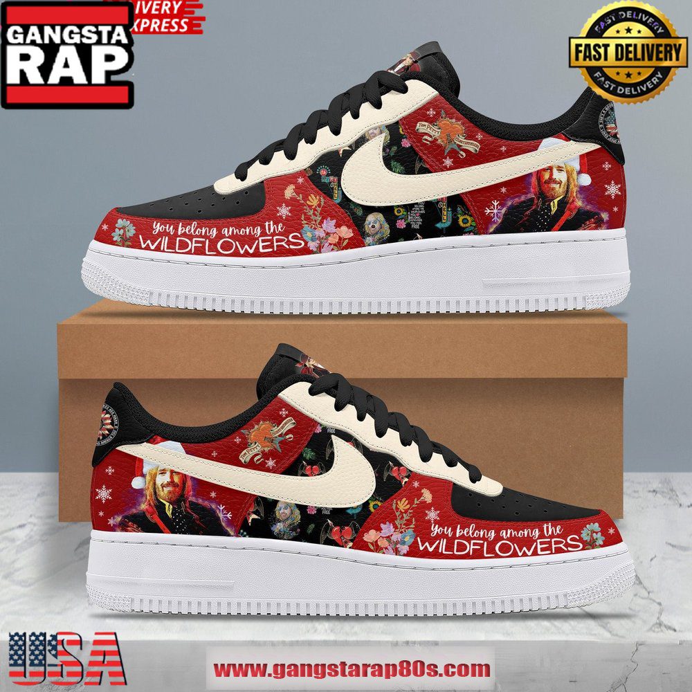 Tom Petty Wildflowers Limited Edition Air Force 1 Running Sneakers Shoes Tom Petty Wildflowers Limited Edition Air Force 1 Running Sneakers Shoes