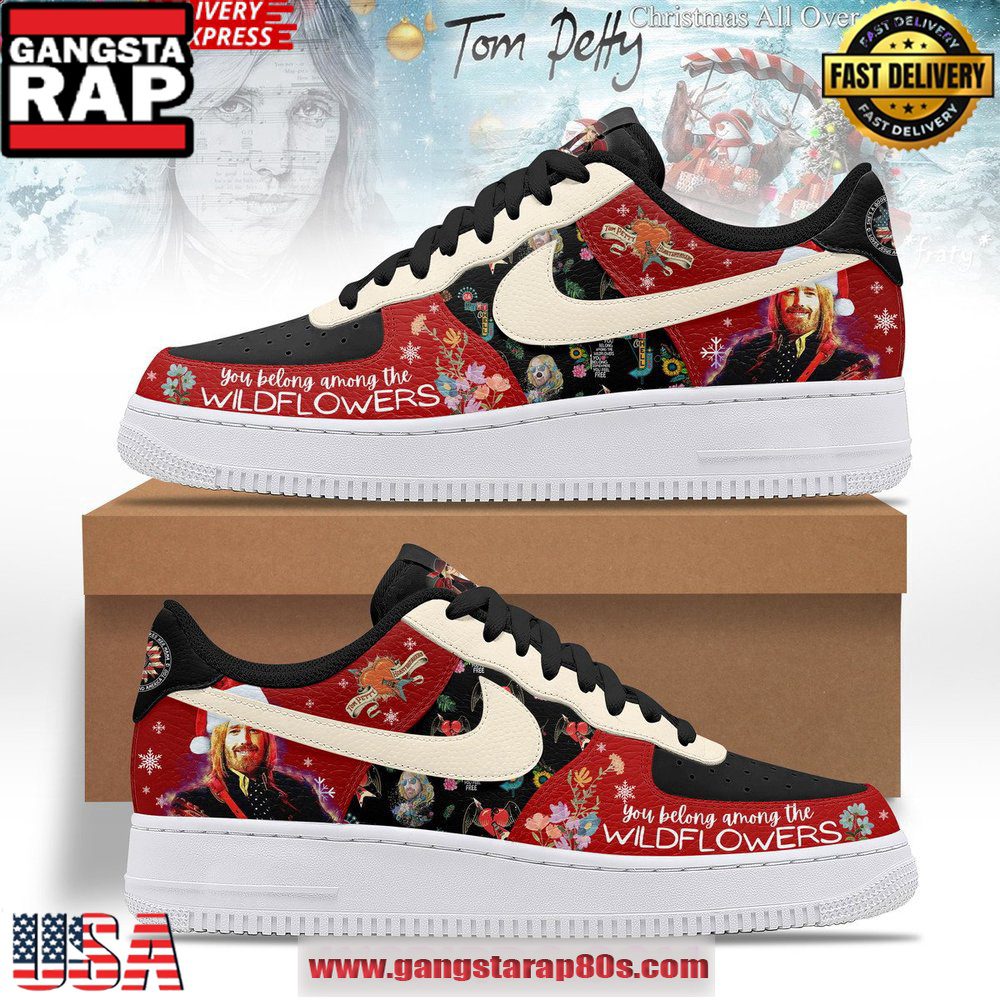 Tom Petty Wildflowers Limited Edition Air Force 1 Running Sneakers Shoes Tom Petty Wildflowers Limited Edition Air Force 1 Running Sneakers Shoes