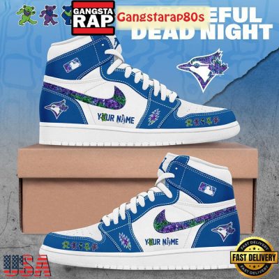 Toronto Blue Jays x Grateful Dead Night Custom Special Edition Air Jordan 1 Sneakers Shoes
