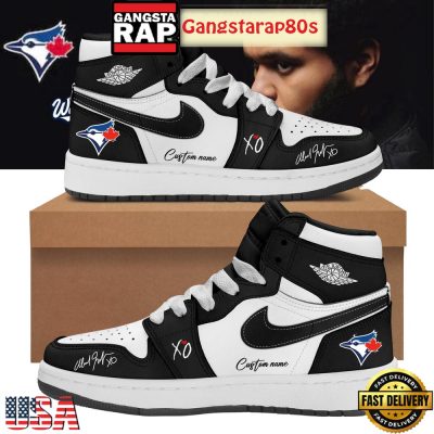 Toronto Blue Jays x The Weeknd World Series 2025 Black Custom Air Jordan 1 Running Sneakers Shoes