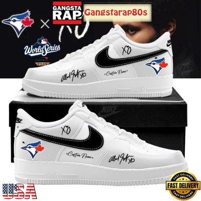 Toronto Blue Jays x The Weeknd World Series 2025 White Air Force 1 Sneakers Shoes