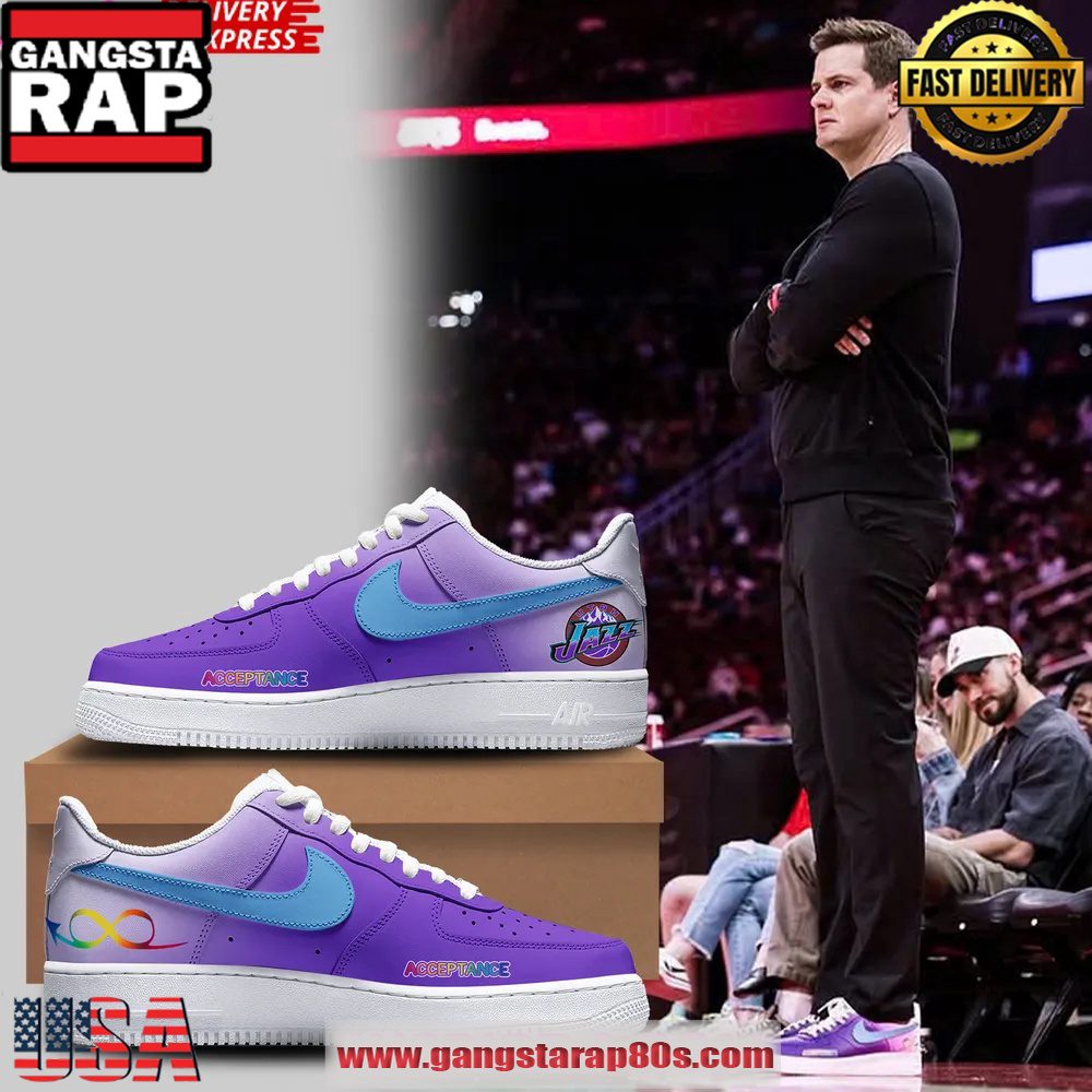 Utah Jazz Acceptance Limited Edition Air Force 1 Running Sneakers Shoes Utah Jazz Acceptance Limited Edition Air Force 1 Running Sneakers Shoes