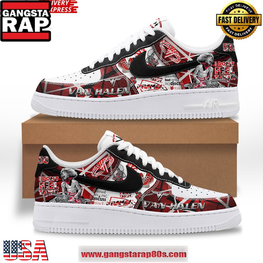 Van Halen Don?t Feel Tardy Limited Edition Air Force 1 Sneakers Shoes Van Halen Don?t Feel Tardy Limited Edition Air Force 1 Sneakers Shoes