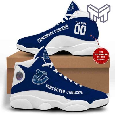 Vancouver Canucks Air Jordan 13, Nhl Retro White Black J13 Shoes Custom Shoes