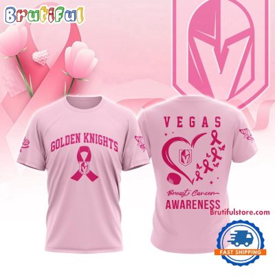 Vegas Golden Knights 2025 NHL Pink Breast Cancer Awareness All Over Print Shirt