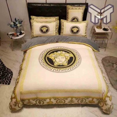 Versace Bedding Set, Gianni Versace Beige Luxury Brand High-End Bedding Set Home Decor