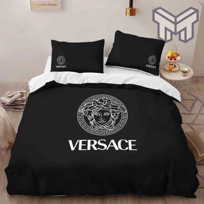 Versace Bedding Set, Gianni Versace Black Luxury Brand High-End Bedding Set Home Decor