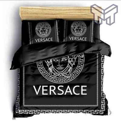 Versace Bedding Set, Gianni Versace Black Luxury Brand High-End Bedding Set Home Decor Type06