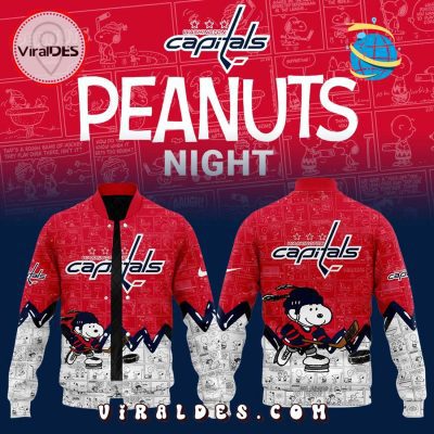 Washington Capitals 75th Anniversary of Peanuts Red Baseball Jacket