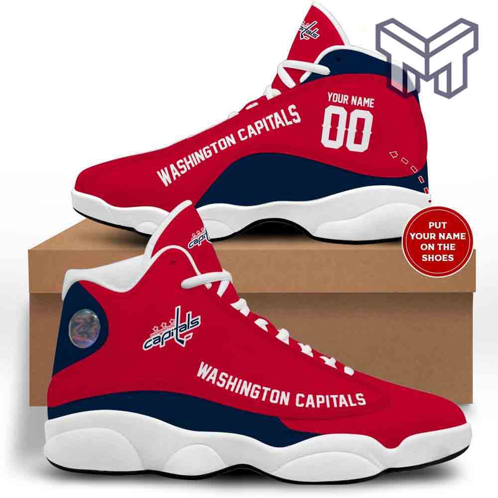 Washington Capitals Air Jordan 13, Nhl Retro White Black J13 Shoes Custom Shoes Washington Capitals Air Jordan 13, Nhl Retro White Black J13 Shoes Custom Shoes