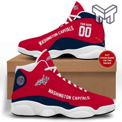 Washington Capitals Air Jordan 13, Nhl Retro White Black J13 Shoes Custom Shoes
