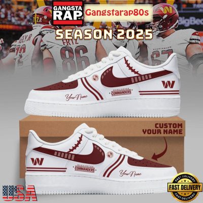 Washington Commanders Football New Season 2025 Custom Name Air Force 1 Sneakers Shoes