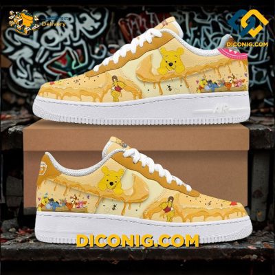 Winnie The Pooh Honey Air Force 1 Custom Shoes DICONIG FASHION