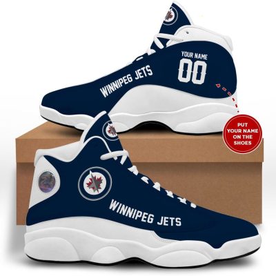 Winnipeg Jets Air Jordan 13,Nhl Retro White Black J13 Shoes Custom Shoes