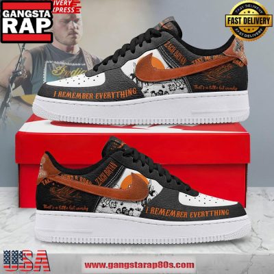 Zach Bryan Remember Everything Limited Edition Air Force 1 Running Sneakers Shoes