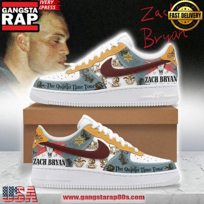 Zach Bryan The Quittin Time Tour Air Force 1 Running Sneakers Shoes