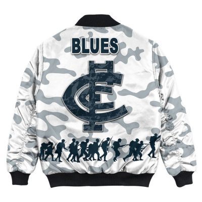 AFL Carlton Blues ANZAC Day - Lest We Forget Bomber Jacket