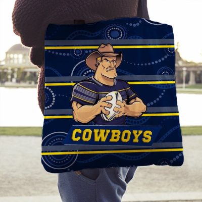NRL North Queensland Cowboys Navy Indigenous Tote Bag