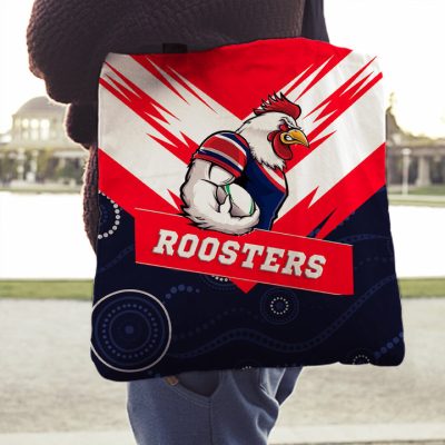 NRL Sydney Roosters Indigenous Mascot Navy White Tote Bag