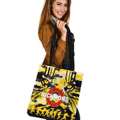 AFL Richmond Tigers ANZAC Day Yellow Black Tote Bag V2