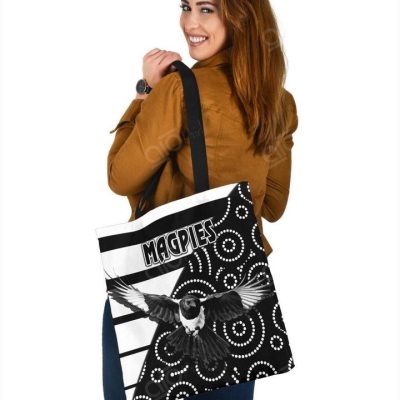 AFL Collingwood Magpies Black Indigenous Tote Bag
