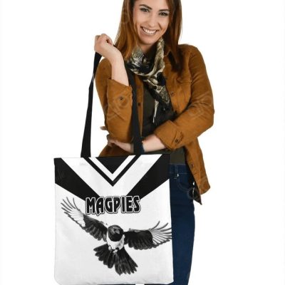AFL Collingwood Magpies White Black Tote Bag