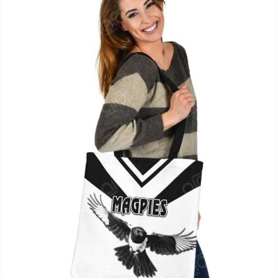 AFL Collingwood Magpies White Black Tote Bag