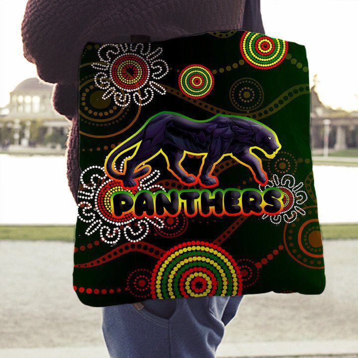 NRL Penrith Panthers New Indigenous Style Tote Bag NRL Penrith Panthers New Indigenous Style Tote Bag