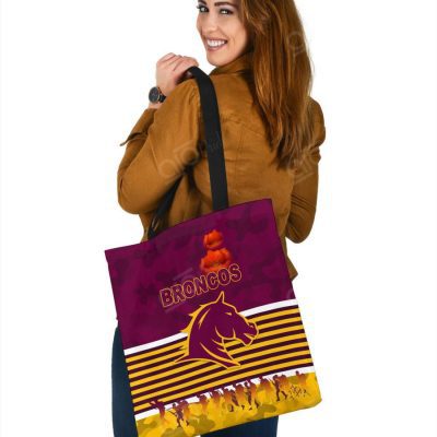 NRL Brisbane Broncos ANZAC Day Simple Style Maroon Tote Bag