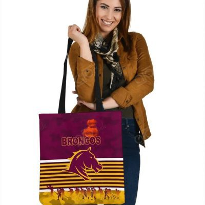 NRL Brisbane Broncos ANZAC Day Simple Style Maroon Tote Bag