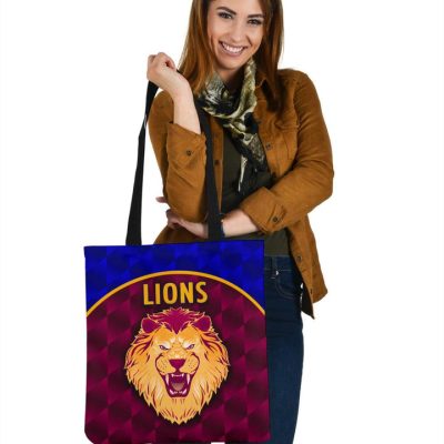 AFL Brisbane Lions Dark Blue Maroon Tote Bag