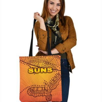 AFL Gold Coast Suns Indigenous Orange Tote Bag