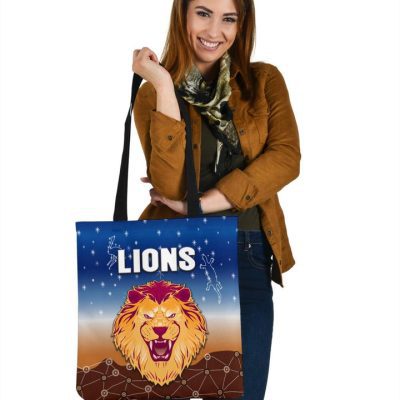 AFL Brisbane Lions Blue Maroon Indigenous Tote Bag