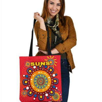 AFL Gold Coast Suns Indigenous Red Tote Bag