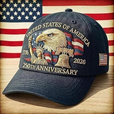 United States 250th Anniversary Hat, 2026 Adjustable Patriotic Baseball Cap with Bald Eagle for Veterans
